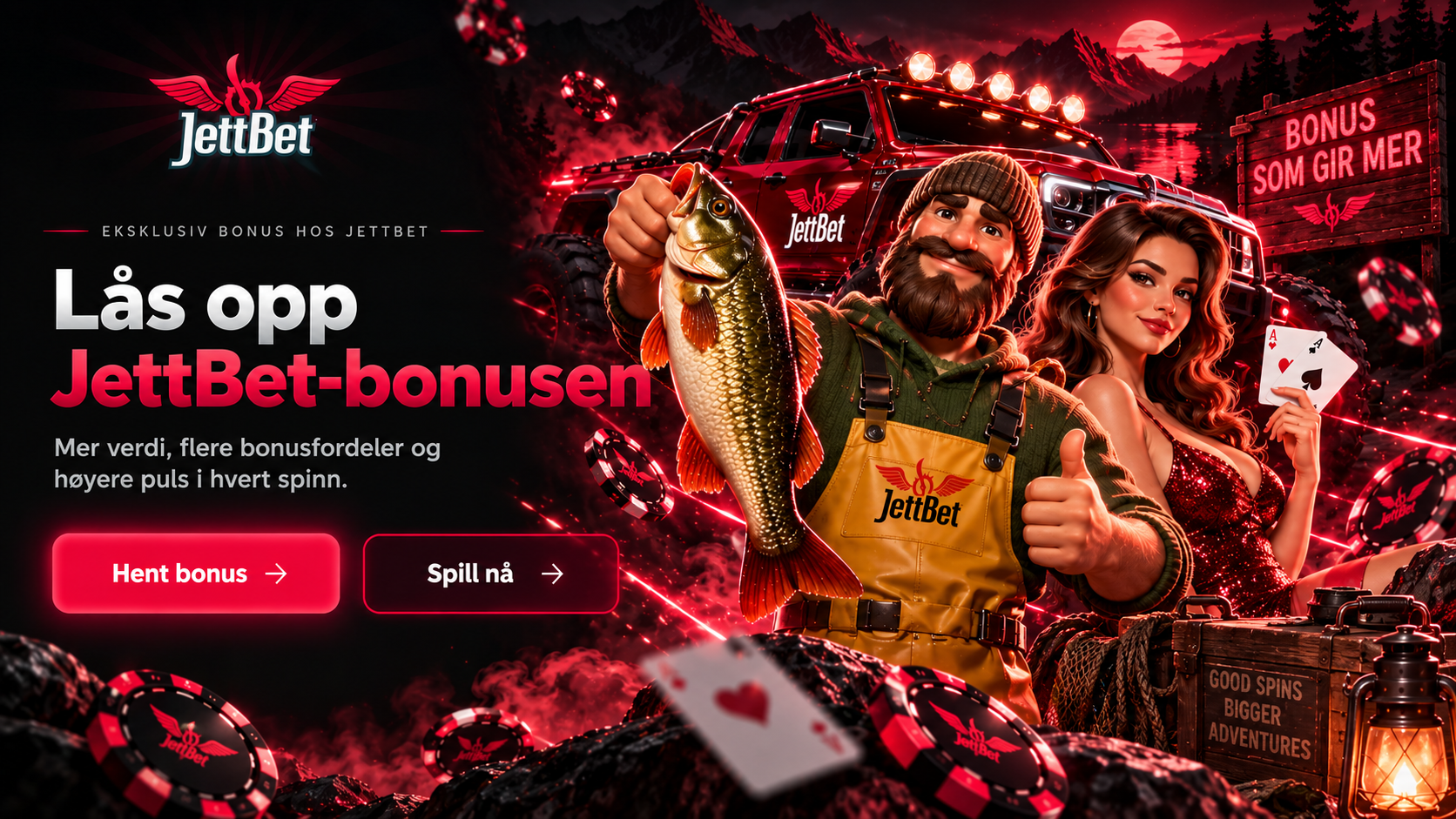 JettBet bonus – opptil 200 % bonus + 100 Free Spins
